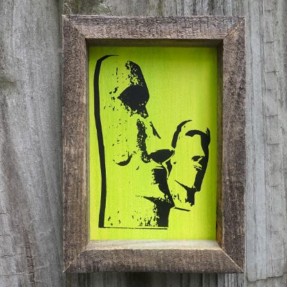 Curious Moai Framed